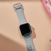 Apple Watch Series 9 41mm Light Grey Silicone Band with Pin Buckle - 4
