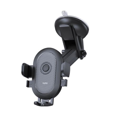 TOTU CH-3 One-Touch Locking Car Holder, Suction Cup (Black) - 1