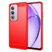 OPPO A3 Red TPU Phone Case with Carbon Fiber Texture - 1