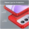OPPO A3 Red TPU Phone Case with Carbon Fiber Texture - 6