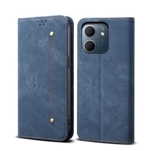 OPPO A5x 4G/5G Denim Texture Flip Leather Case - Blue - 1