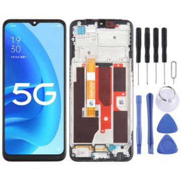 OPPO A55s 5G OEM LCD Screen Digitizer Assembly with Frame - 1