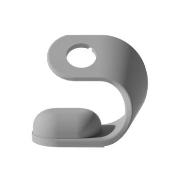 Grey U-Shaped Silicone Charging Holder for Apple Watch Series - 1
