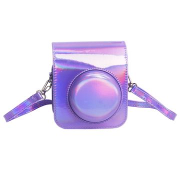 FUJIFILM instax mini 12 Purple Leather Case Bag with Strap - 1