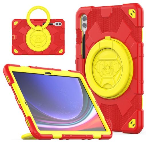 Samsung Galaxy Tab S9+/S10+ Spider Handle Silicone Case (Yellow Red) - 1