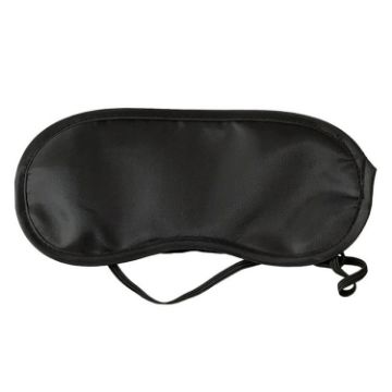 Black Solid Color Breathable Polyester Eye Protection Mask - 1