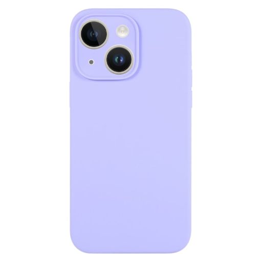iPhone 13 Light Purple Silicone Phone Case - Pure Color Fine Pore - 1