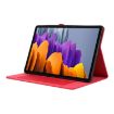 Galaxy Tab S10 FE/S9 FE Red Fabric Flip Leather Case - 5