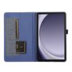 Samsung Galaxy Tab A9 Fabric Flip Leather Case, Dark Blue - 4