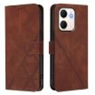 OPPO A5X 4G/5G Embossed Leather Flip Case (Brown) - 2