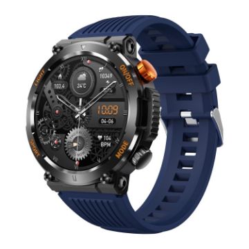 HT17 1.46" Round Screen Smartwatch, Health Monitoring, 100+ Sports (Blue) - 1