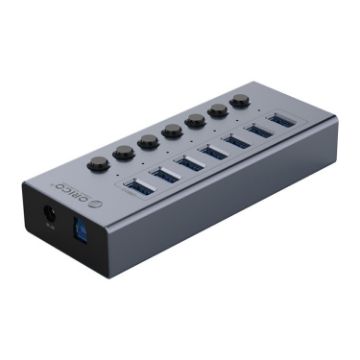 ORICO 7-Port USB 3.0 HUB with Individual Switches (US Plug) - 1