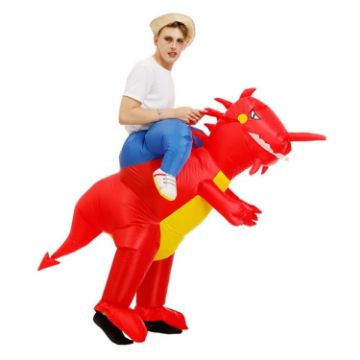 Red Dinosaur Halloween Inflatable Costume, Size S (80-120cm) - 1