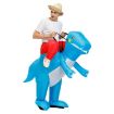 Blue Dinosaur Halloween Inflatable Costume, Size M (120-140cm) - 1