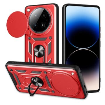 Infinix Zero 40 TPU+PC Case with Sliding Camera Cover - Red - 1