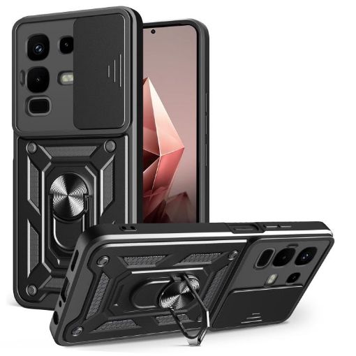 Infinix Note 50x Case Black with Sliding Camera Cover TPU+PC - 1