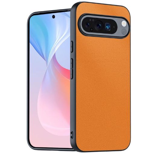 Ultra-thin Orange Leather Case for Google Pixel 10/10 Pro - 1
