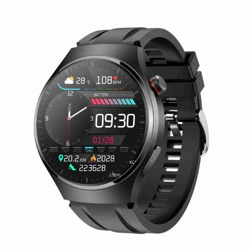 MT200 1.43" AMOLED Smart Call Watch, ECG/Temp/Glucose, IP67, Black - 1