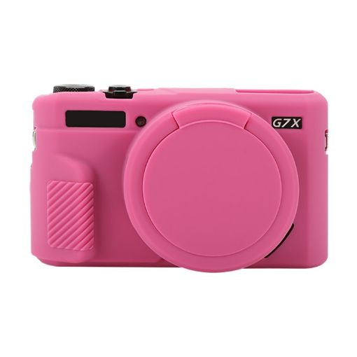 Canon PowerShot G7 X Mark II Silicone Case with Lens Cover, Rose Red - 1