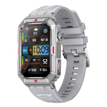 CF26 1.57" BT5.2 Smart Bracelet with Sleep Detection, Silver Strap - 1