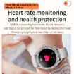V66 1.28" BT5.0 Smart Watch, Heart Rate/Sleep, Silicone Gold Strap - 4