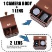 Cwatcun D80 Retro Faux Leather Brown Camera Shoulder Bag 22x16x12cm - 5