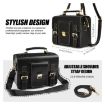 Cwatcun D83 Vintage Camera Case Leather Messenger Bag, Black - 6