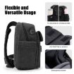 Cwatcun D93 Black Canvas Camera Shoulder Bag 19.5x13.5x25cm - 6
