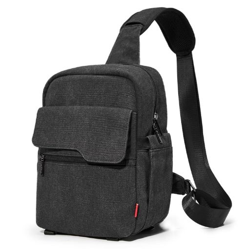 Cwatcun D93 Camera Bag Canvas Shoulder Bag, 21x14x30cm Black - 1