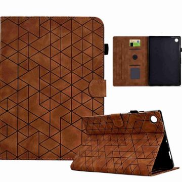 Samsung Galaxy Tab A8 2022 Leather Case, Rhombus TPU, Brown - 1