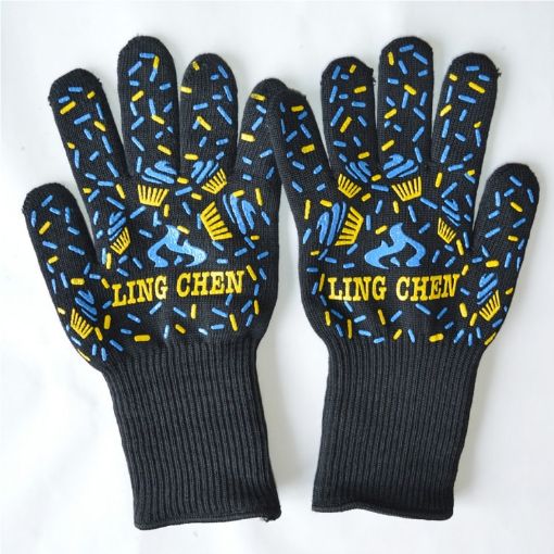 Silicone Cotton Microwave Gloves, Heat Resistant to 500C, 32cm Long - 1