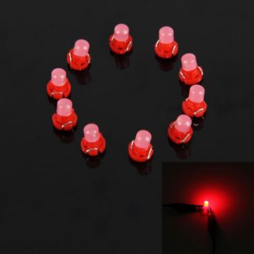 2W T3 Wedge LED Dashboard Bulb, 10PCS Red Indicator Lights - 1