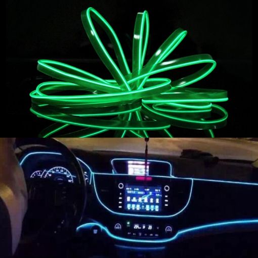 2M Green LED Flexible Cold Light Strip for Car Decoration - 1