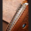 Hallmo Brown Cowhide Leather Key Case for Old BMW - 6