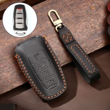 Hallmo Cowhide Leather Key Cover for Haval H6 (Black) - 1