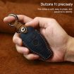 Red Cowhide Leather Key Cover for Mercedes-Benz Old Style Car - 4