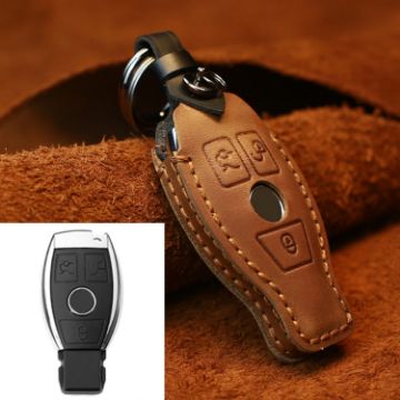 Mercedes-Benz Leather Key Cover for Old Style Cars (Brown) - 1