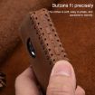 Volvo Car Cowhide Leather Key Cover Case (Red, Single Slit Style) - 5