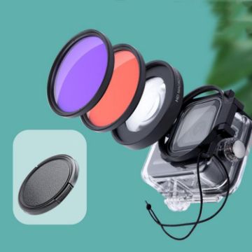 RUIGPRO HERO8 58mm Lens Kit: Macro, Diving Filters, Waterproof Case - 1