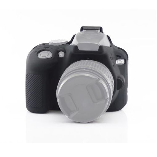Black Soft Silicone Protective Case for Nikon D3400/D3300 - 1