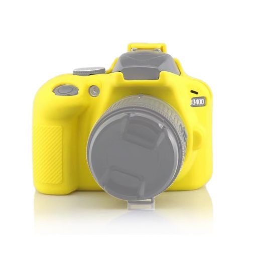 Yellow Soft Silicone Case for Nikon D3400/D3300 Camera - 1