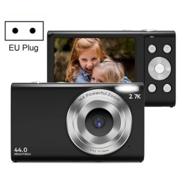 DC402 44MP 16X Zoom HD Digital Camera, 2.4" Screen, EU Plug, Black - 1