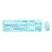 AULA AC306 Retro Wireless Keyboard + Mouse Combo, Blue Colorful - 1