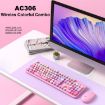 AULA AC306 Retro Wireless Keyboard + Mouse Combo, Blue Colorful - 2