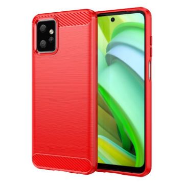 Moto G Power 2023 Red Carbon Fiber Brushed TPU Case - 1