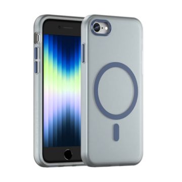MagSafe Frosted TPU+PC Phone Case for iPhone SE 2022/2020/8, Dark Blue - 1