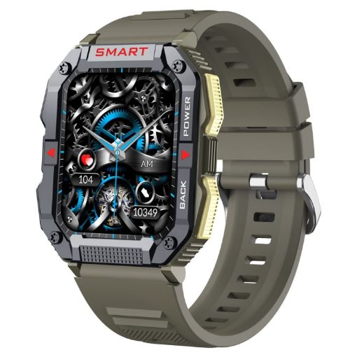 YK01 1.83" Smart Sports Watch, Heart Rate/BP/Oxygen, Green - 1