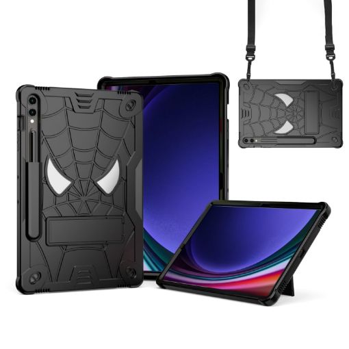 Samsung Galaxy Tab S9 FE+/S9+ Spider Silicone Hybrid Case (Black) - 1