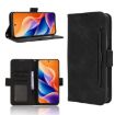 Leather Phone Case for TCL 605/60 SE: Skin Feel, Card Slots, Black - 1