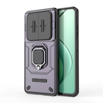 Realme 12 5G Shockproof Purple Case with Holder - Camshield TPU + PC - 1